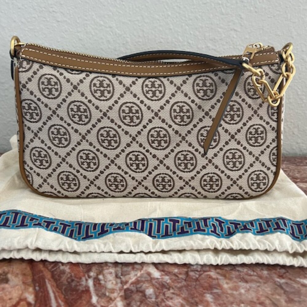 Tory Burch Jacquard Signature Crossbody Shoulder Pochette Bag - Picture 4 of 8